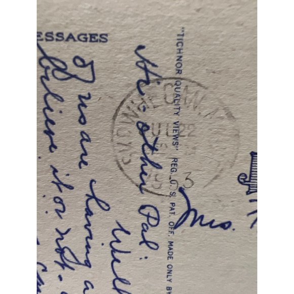 Linen Postcard Library Skowhegan Maine Postmarked Building 1940 Vintage - Picture 4 of 5